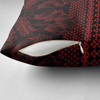 Red Taniko Kowhaiwhai Tukutuku Motif Pillow Cover - Polynesian Pride