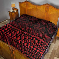 Red Taniko Kowhaiwhai Tukutuku Motif Quilt LT9 - Polynesian Pride