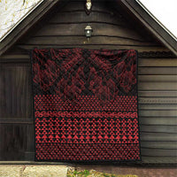 Red Taniko Kowhaiwhai Tukutuku Motif Quilt LT9 - Polynesian Pride