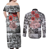 ANZAC Day Gallipoli Campaign Couples Matching Off Shoulder Maxi Dress and Long Sleeve Button Shirt To The End They Remain