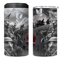 Black ANZAC Day The Battle of Lone Pine 4 in 1 Can Cooler Tumbler Kiwi-Kangaroo Soldier Lest We Forget LT9 One Size: 16 oz Black - Polynesian Pride