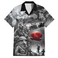 Black ANZAC Day The Battle of Lone Pine Family Matching Off The Shoulder Long Sleeve Dress and Hawaiian Shirt Kiwi-Kangaroo Soldier Lest We Forget