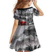 Black ANZAC Day The Battle of Lone Pine Family Matching Tank Maxi Dress and Hawaiian Shirt Kiwi-Kangaroo Soldier Lest We Forget