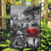 Black ANZAC Day The Battle of Lone Pine Garden Flag Kiwi-Kangaroo Soldier Lest We Forget