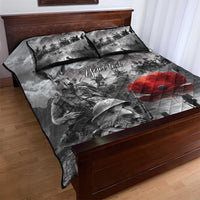 Black ANZAC Day The Battle of Lone Pine Quilt Bed Set Kiwi-Kangaroo Soldier Lest We Forget