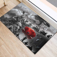 Black ANZAC Day The Battle of Lone Pine Rubber Doormat Kiwi-Kangaroo Soldier Lest We Forget