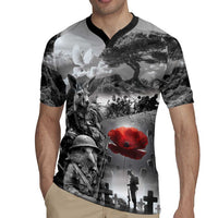 Black ANZAC Day The Battle of Lone Pine Rugby Jersey Kiwi-Kangaroo Soldier Lest We Forget LT9 - Polynesian Pride