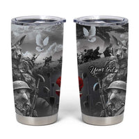 Black ANZAC Day The Battle of Lone Pine Tumbler Cup Kiwi-Kangaroo Soldier Lest We Forget LT9 Black - Polynesian Pride