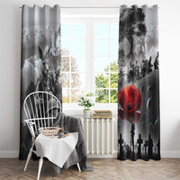 Black ANZAC Day The Battle of Lone Pine Window Curtain Kiwi-Kangaroo Soldier Lest We Forget