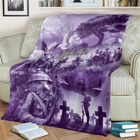 Purple ANZAC Day The Battle of Lone Pine Blanket Kiwi-Kangaroo Soldier Lest We Forget