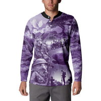 Purple ANZAC Day The Battle of Lone Pine Button Sweatshirt Kiwi-Kangaroo Soldier Lest We Forget