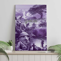 Purple ANZAC Day The Battle of Lone Pine Canvas Wall Art Kiwi-Kangaroo Soldier Lest We Forget