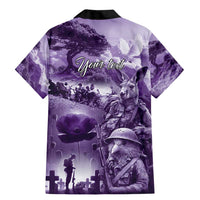 Purple ANZAC Day The Battle of Lone Pine Family Matching Mermaid Dress and Hawaiian Shirt Kiwi-Kangaroo Soldier Lest We Forget
