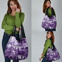 Purple ANZAC Day The Battle of Lone Pine Grocery Bag Kiwi-Kangaroo Soldier Lest We Forget