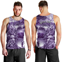 Purple ANZAC Day The Battle of Lone Pine Men Tank Top Kiwi-Kangaroo Soldier Lest We Forget