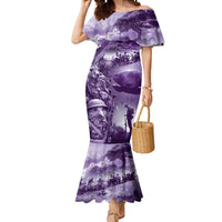 Purple ANZAC Day The Battle of Lone Pine Mermaid Dress Kiwi-Kangaroo Soldier Lest We Forget