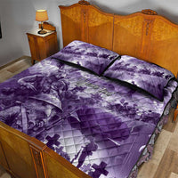 Purple ANZAC Day The Battle of Lone Pine Quilt Bed Set Kiwi-Kangaroo Soldier Lest We Forget