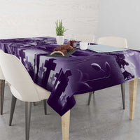 Purple ANZAC Day The Battle of Lone Pine Tablecloth Kiwi-Kangaroo Soldier Lest We Forget