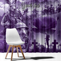 Purple ANZAC Day The Battle of Lone Pine Window Curtain Kiwi-Kangaroo Soldier Lest We Forget