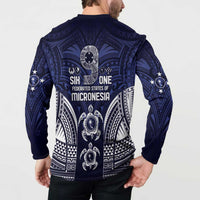 FSM Chuuk States Button Sweatshirt Micronesia Six 9 One Polynesian Tribal Pattern