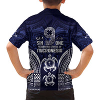 FSM Chuuk States Family Matching Summer Maxi Dress and Hawaiian Shirt Micronesia Six 9 One Polynesian Tribal Pattern