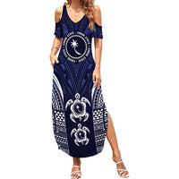 FSM Chuuk States Family Matching Summer Maxi Dress and Hawaiian Shirt Micronesia Six 9 One Polynesian Tribal Pattern