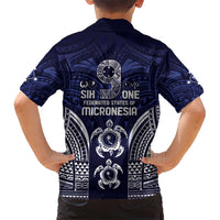 FSM Chuuk States Kid Hawaiian Shirt Micronesia Six 9 One Polynesian Tribal Pattern