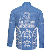 FSM Kosrae States Family Matching Long Sleeve Bodycon Dress and Hawaiian Shirt Micronesia Six 9 One Polynesian Tribal Pattern