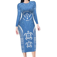 FSM Kosrae States Family Matching Long Sleeve Bodycon Dress and Hawaiian Shirt Micronesia Six 9 One Polynesian Tribal Pattern