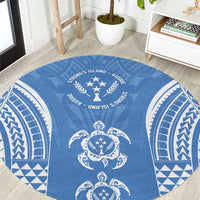 FSM Kosrae States Round Carpet Micronesia Six 9 One Polynesian Tribal Pattern