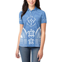 FSM Kosrae States Women Polo Shirt Micronesia Six 9 One Polynesian Tribal Pattern