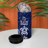 FSM Pohnpei States 4 in 1 Can Cooler Tumbler Micronesia Six 9 One Polynesian Tribal Pattern