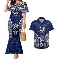 FSM Pohnpei States Couples Matching Mermaid Dress and Hawaiian Shirt Micronesia Six 9 One Polynesian Tribal Pattern