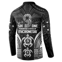 FSM Micronesia Six 9 One Button Sweatshirt Polynesian Tribal Pattern