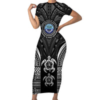 FSM Micronesia Six 9 One Family Matching Short Sleeve Bodycon Dress and Hawaiian Shirt Polynesian Tribal Pattern