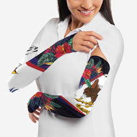 American Samoa Flag Day Since 1900 Arm Sleeves Samoa Muamua Le Atua Tropical Flowers - Polynesian Pride