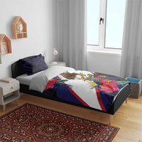 American Samoa Flag Day Since 1900 Bedding Set Samoa Muamua Le Atua Tropical Flowers