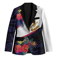 American Samoa Flag Day Since 1900 Blazer Samoa Muamua Le Atua Tropical Flowers - Polynesian Pride