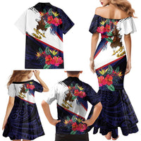 American Samoa Flag Day Since 1900 Family Matching Mermaid Dress and Hawaiian Shirt Samoa Muamua Le Atua Tropical Flowers