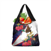 American Samoa Flag Day Since 1900 Grocery Bag Samoa Muamua Le Atua Tropical Flowers