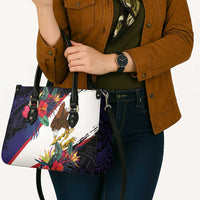 American Samoa Flag Day Since 1900 Leather Bag Samoa Muamua Le Atua Tropical Flowers - Polynesian Pride