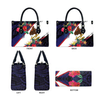 American Samoa Flag Day Since 1900 Leather Bag Samoa Muamua Le Atua Tropical Flowers - Polynesian Pride