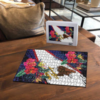 American Samoa Flag Day Since 1900 Puzzle Samoa Muamua Le Atua Tropical Flowers - Polynesian Pride