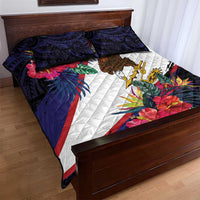 American Samoa Flag Day Since 1900 Quilt Bed Set Samoa Muamua Le Atua Tropical Flowers