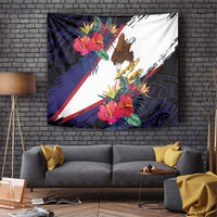 American Samoa Flag Day Since 1900 Tapestry Samoa Muamua Le Atua Tropical Flowers