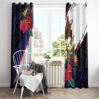 American Samoa Flag Day Since 1900 Window Curtain Samoa Muamua Le Atua Tropical Flowers