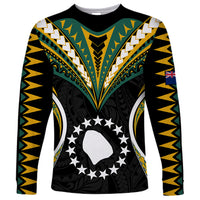 Polynesian Pride Atiu Island Long Sleeve Shirt Cook Islands Tribal Wave Style LT9 Unisex Black - Polynesian Pride