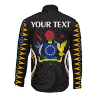 (Personalised) Polynesian Pride Atiu Island Long Sleeve Button Shirt Cook Islands Tribal Wave Style LT9 - Polynesian Pride