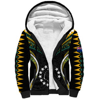 (Personalised) Polynesian Pride Manihiki Island Sherpa Hoodie Cook Islands Tribal Wave Style LT9 Unisex Black - Polynesian Pride