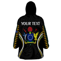 (Personalised) Polynesian Pride Mauke Island Wearable Blanket Hoodie Cook Islands Tribal Wave Style LT9 - Polynesian Pride